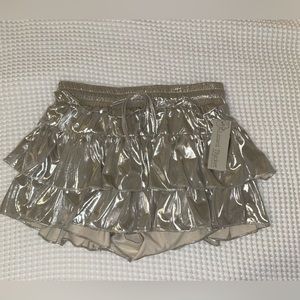 Silver mini skirt